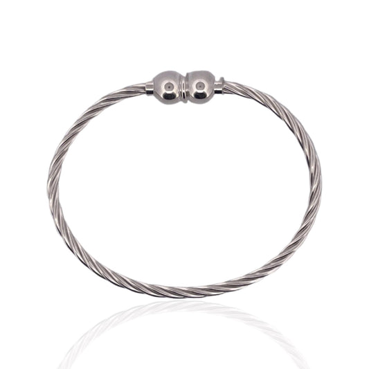 Sterling Silver 2 ball twisted Cape Cod style bracelet
