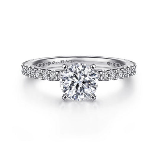 GABRIEL & CO. 14KT WHITE GOLD 0.36CTW DIAMOND SEMI-MOUNTING