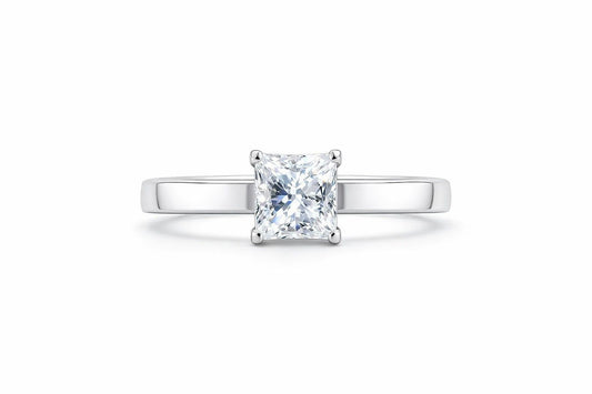18K White Gold Earring Mountings, 6x6mm