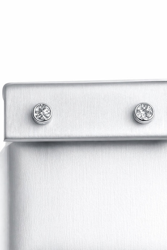 White Gold Diamond Bezel Stud Earrings, 0.50 ct
