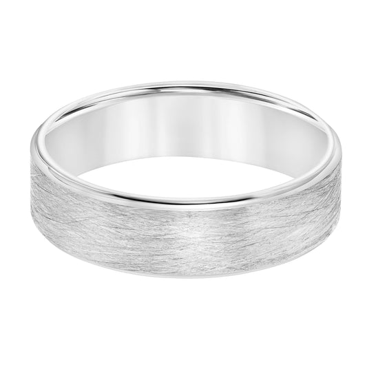 14K White Gold Wire Polished Band
