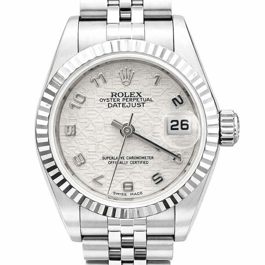 Rolex Lady-Datejust 26 Silver Concentric Dial Women's Watch 179174