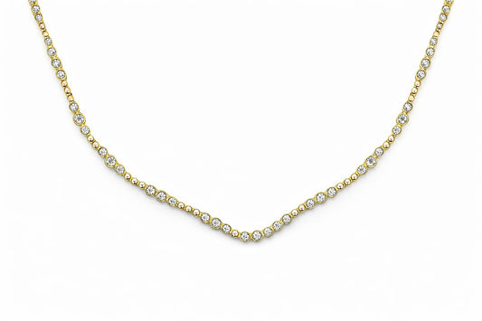 14K Yellow Gold Diamond Necklace, 0.84 ct