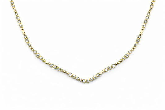 14K Yellow Gold Diamond Necklace, 0.84 ct