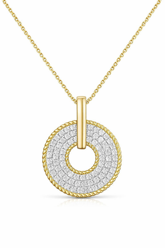 14K Yellow Gold Diamond Pendant, 0.81 ct