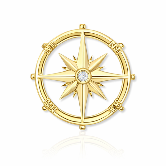 14kt Compass with diamond