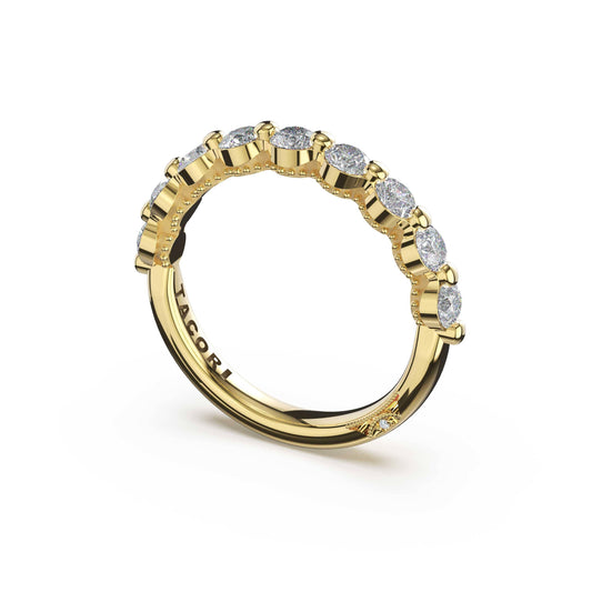 18K Yellow Gold Diamond Half-Way Band, 0.44 ct