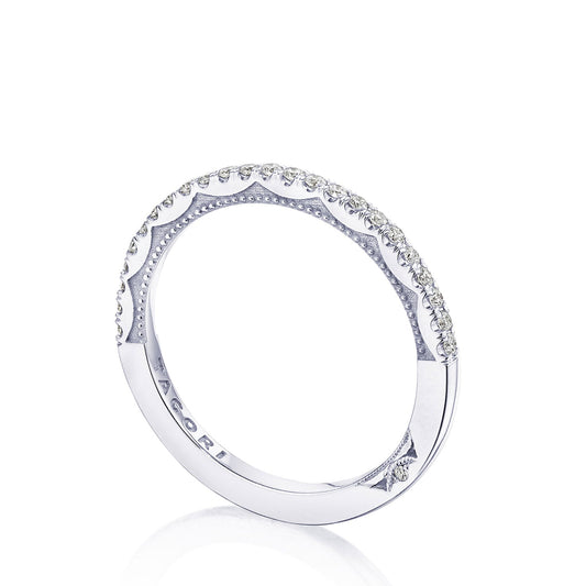 Platinum Diamond Half-Way Band, 0.20 ct