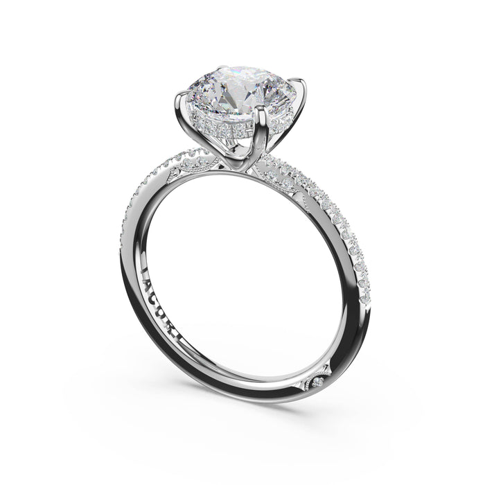 Simply Tacori Platinum Round Diamond Semi-Mount Ring, 0.28 ct