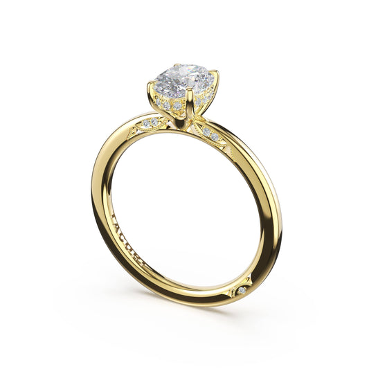 Tacori 18K Yellow Gold Oval Diamond Semi-Mount Ring, 0.12 ct