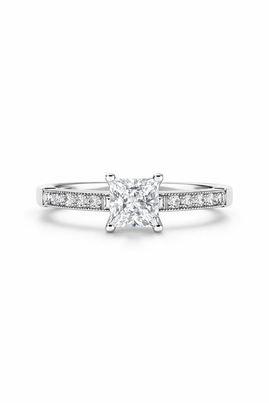 14K White Gold Diamond Remount Ring Setting, 0.20 ct