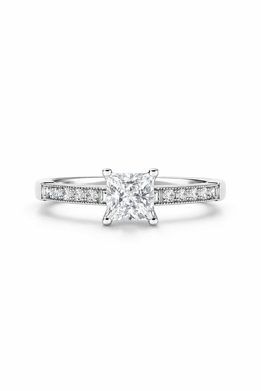 14K White Gold Diamond Remount Ring Setting, 0.20 ct
