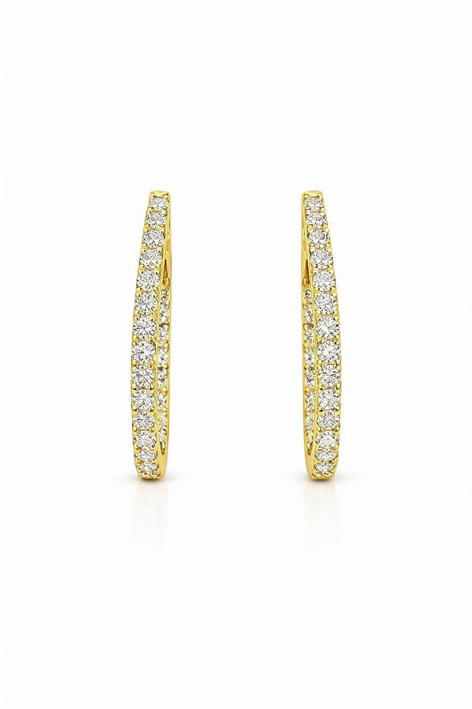 14K Yellow Gold Diamond Earrings, 3.03 ct