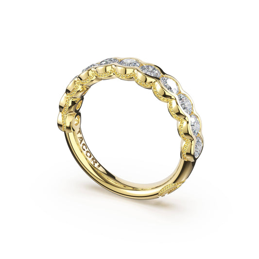 18K Yellow Gold Round Diamond Half-Way Band, 1.32 ct