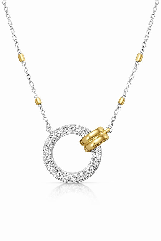 14K Two-Tone Gold Diamond Pendant, 0.58 ct