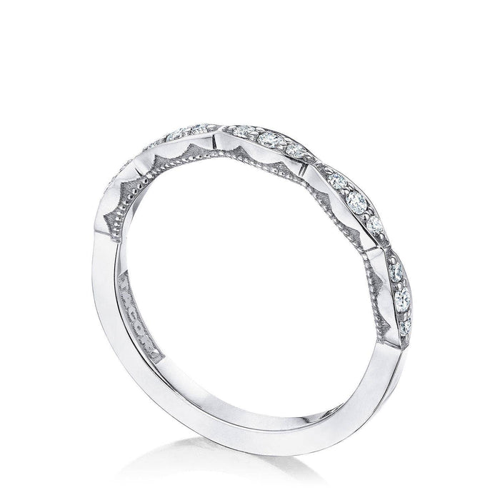 Tacori Sculpted Crescent Platinum Diamond Half-Way Band, 0.17 ct