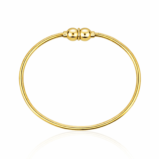 14kt yellow gold 2 ball Cape Cod style bracelet