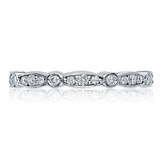 Platinum Diamond Three-Quarter Band, 0.29 ct