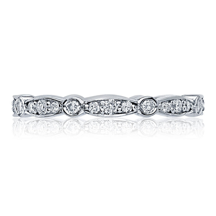 Tacori Sculpted Crescent Platinum Diamond Three-Quarter Band, 0.29 ct