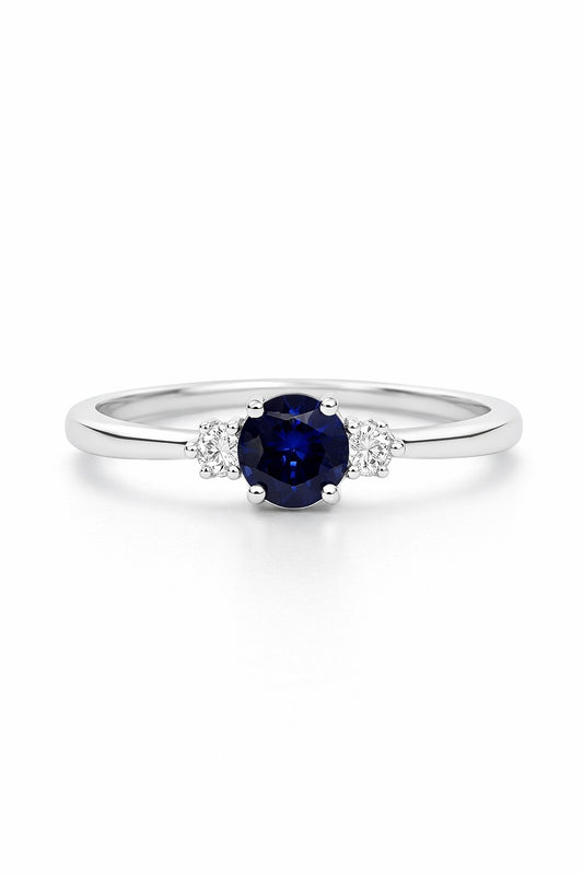 14K Yellow Gold Sapphire and Diamond Ring, 1.21 ct Sapphire