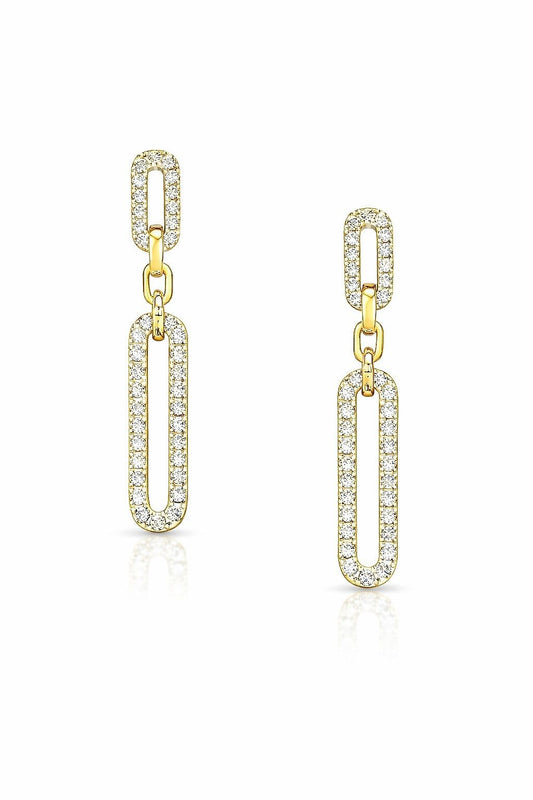 14K Yellow Gold Diamond Link Earrings, 0.86 ct