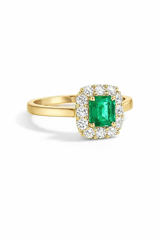18K White Gold Emerald and Diamond Ring, 1.60 ct Emerald
