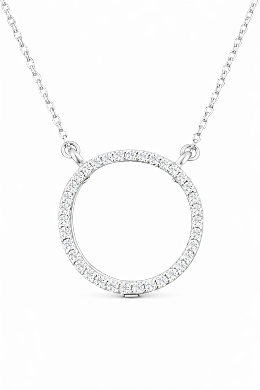 Sterling Silver Necklace with Diamonds