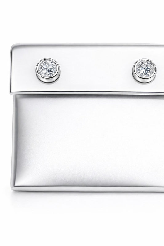 14K Gold Diamond Bezel Stud Earrings, 1.08 ct