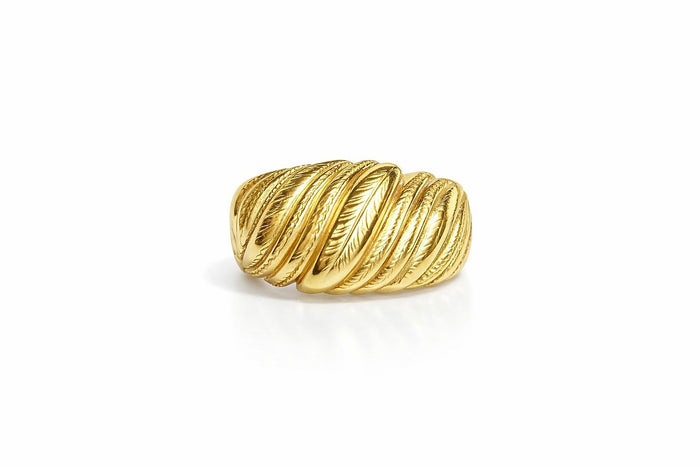 10K Yellow Gold Leaf Ring
