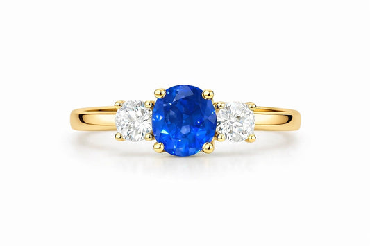 14K Gold Sapphire and Diamond Ring