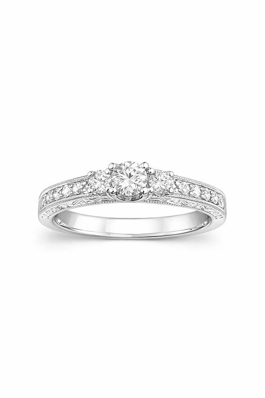 14K White Gold Diamond Remount Setting, 0.20 ct