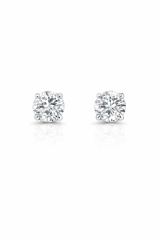 14K White Gold Diamond Stud Earrings, 1.49 ct