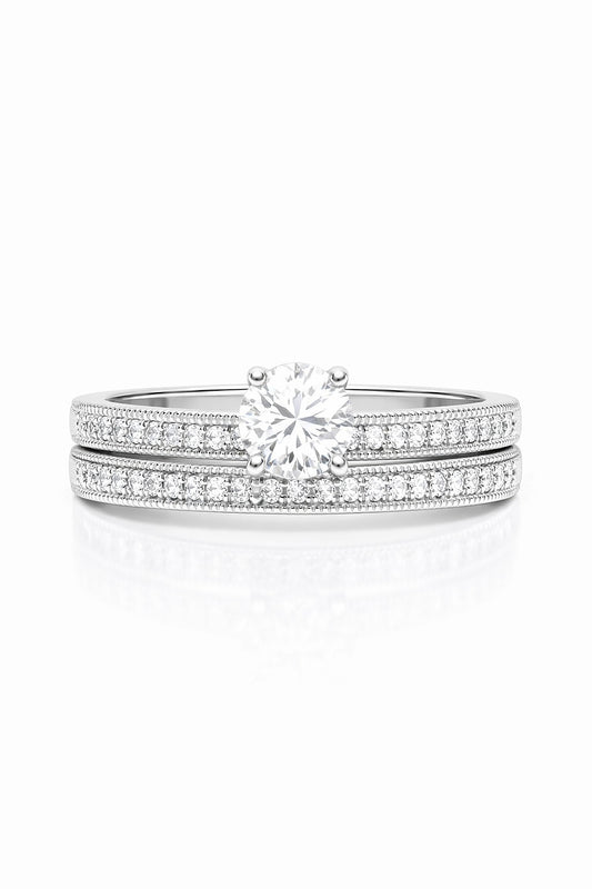 14K White Gold Diamond Remount Ring with Band, 0.60 ct