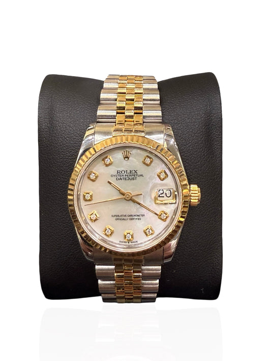 Rolex Datejust 31mm with Custom Mother Of Pearl Dial with Diamonds