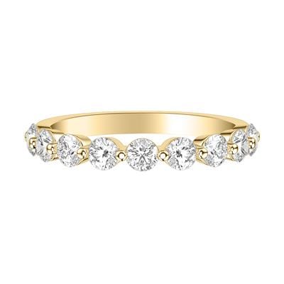 18K Yellow Gold Shared Prong Diamond Band