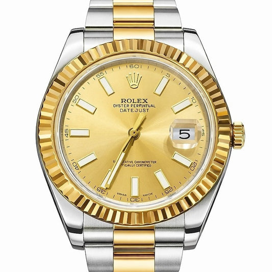 Pre-Owned Rolex Datejust II Champagne Stick Dial on Oyster Bracelet, Ref. 116333