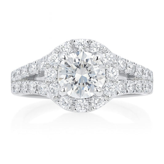 14K White Gold Diamond Engagement Ring