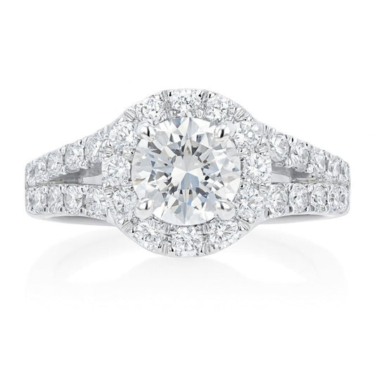 14K White Gold Diamond Engagement Ring