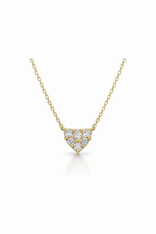 14K Yellow Gold Diamond Heart Pendant, 0.30 ct