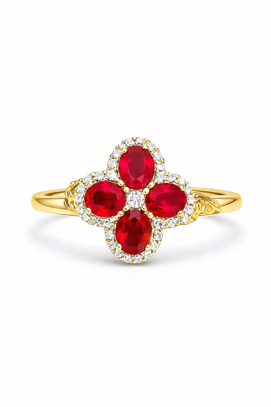 14K Yellow Gold Ruby and Diamond Ring, 1.52 ct