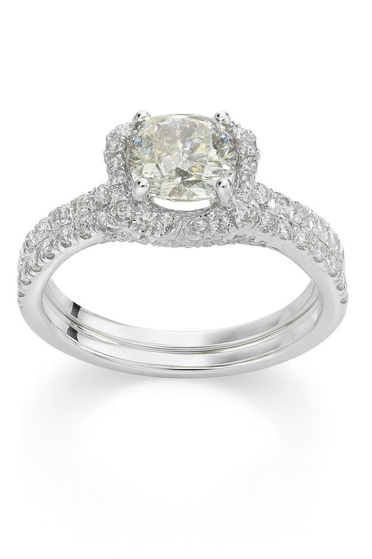 18K White Gold Diamond Engagement Ring, 1.56 ct