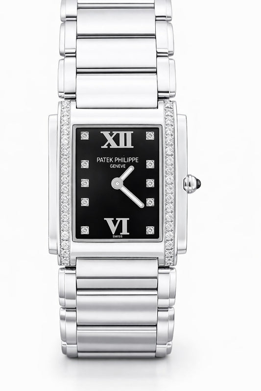 Patek Philippe Twenty~4 Black Dial Diamond Watch 4910/10A-001