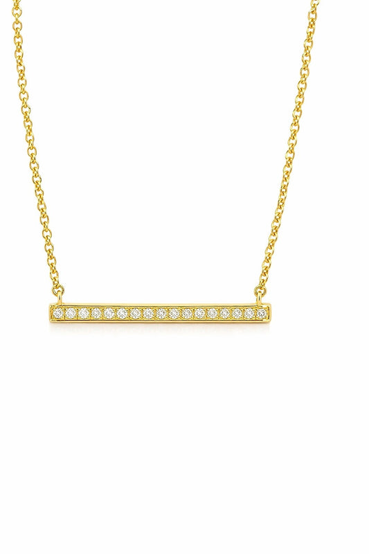 14K Yellow Gold Diamond Bar Necklace, 0.08 ct