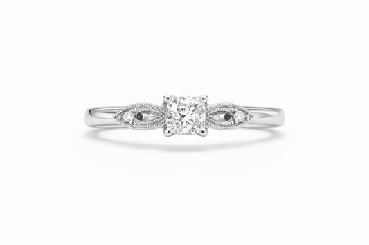 14K White Gold Diamond Remount, 0.02 ct