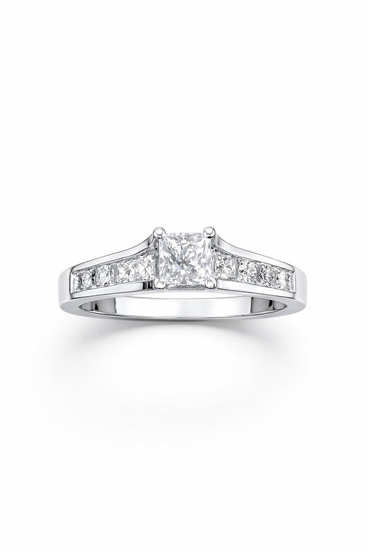 14K White Gold Diamond Remount Setting, 0.52 ctw