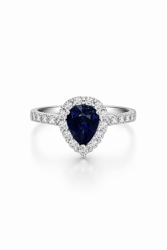 18K White Gold Sapphire and Diamond Ring, 2.40 ct