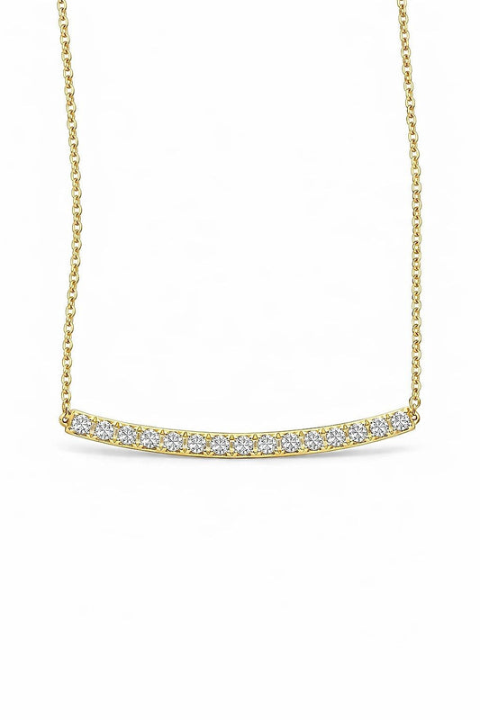 14K Yellow Gold Diamond Bar Necklace, 1.00 ct