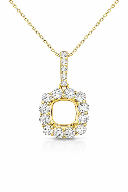 14K White Gold Diamond Open Center Pendant, 1.00 ct