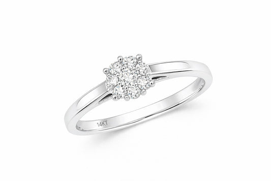 14K White Gold Natural Diamond Solitaire Ring, 1.00 ct