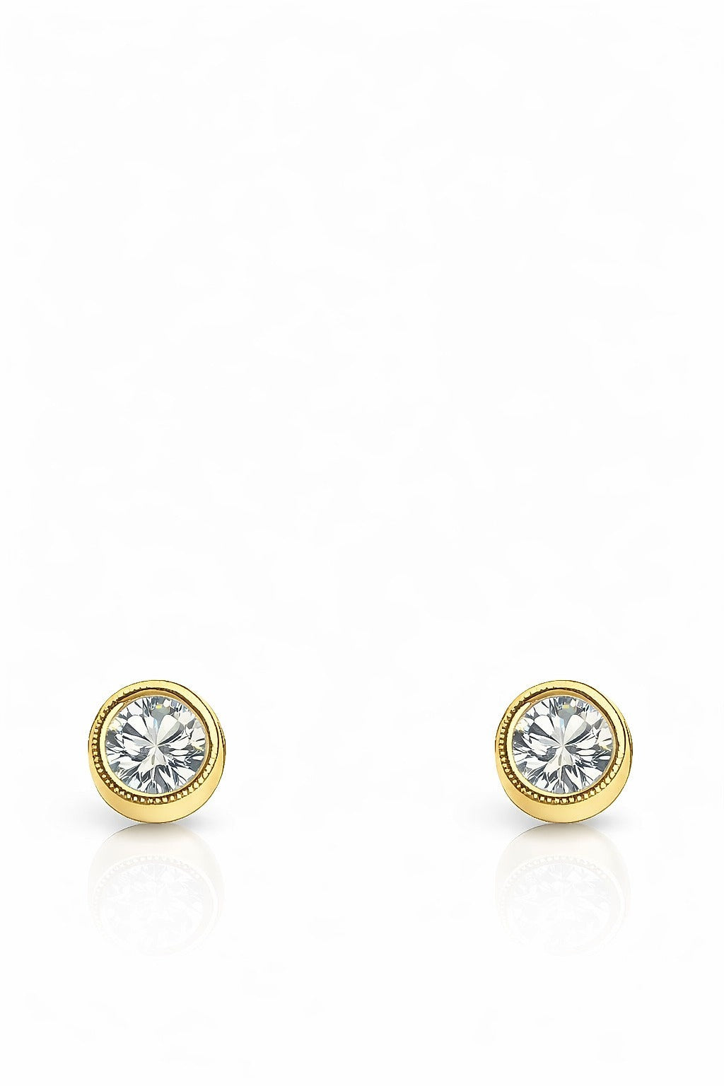 14K Gold Diamond Bezel Stud Earrings, 0.29 ct